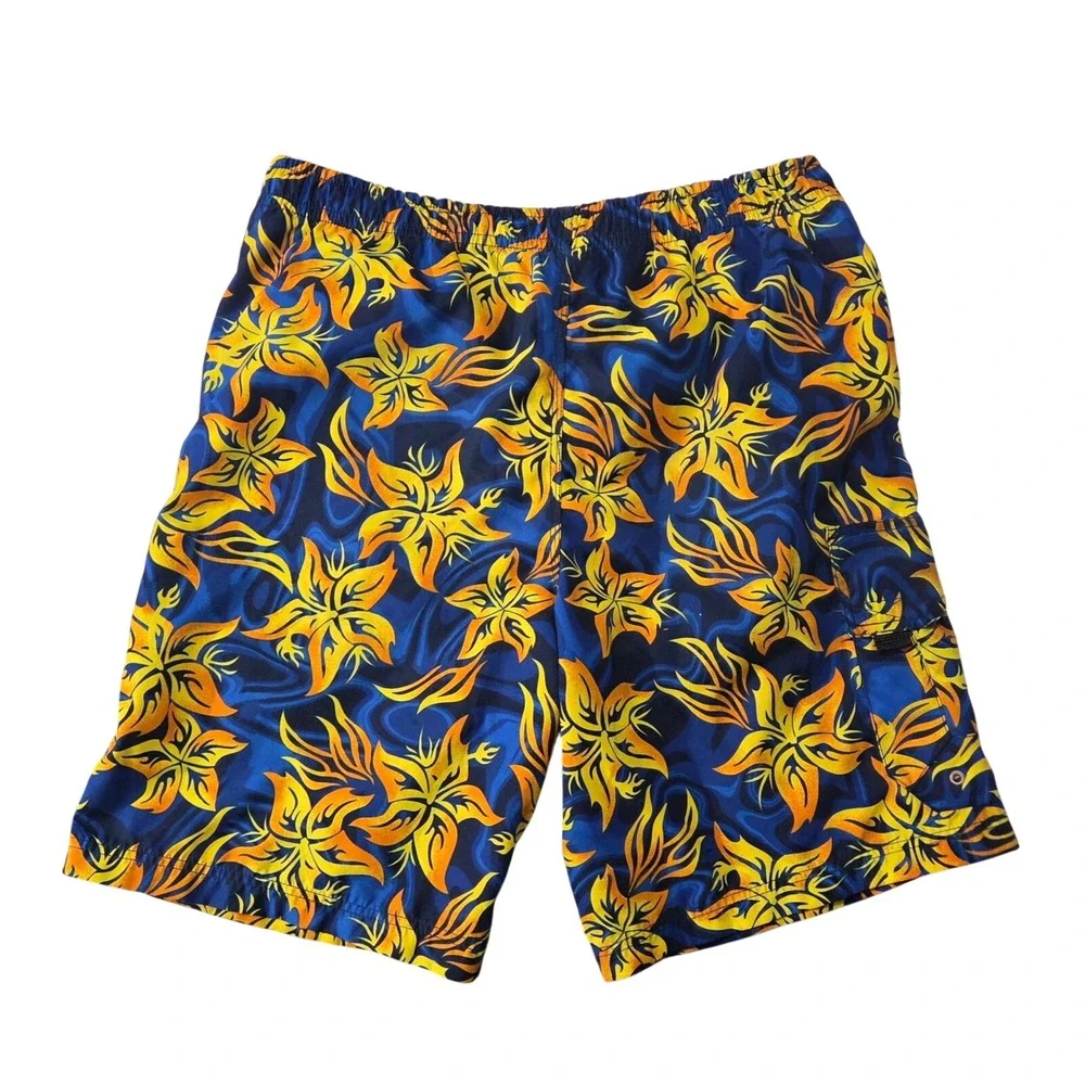 Sonoma Surf Gear Men's Tropical Floral Flame Board Shorts Swim Trunks Size‎ M